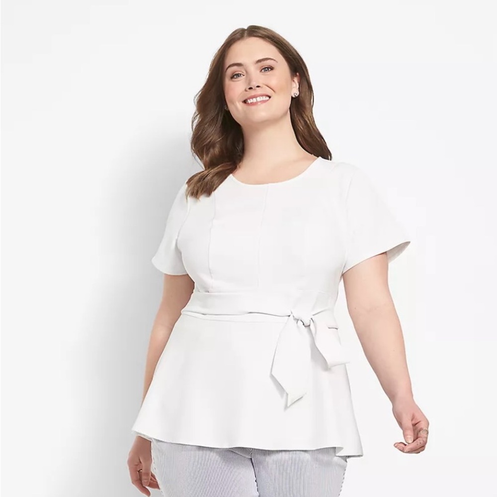 Fitted Short-Sleeve Crew-Neck Lena Top